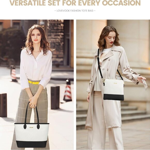 Purse and Wallet Set for Women Handbag 3Pcs Canvas Tote Satchel Purses Ladies Sh - Picture 2 of 7